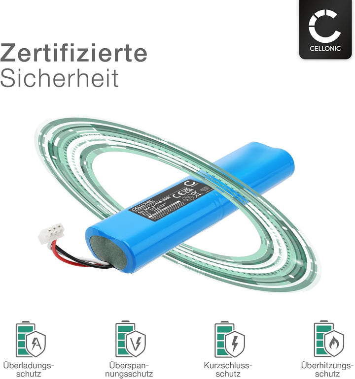CELLONIC Akku kompatibel mit ECOVACS Deebot DG31, DG36, DN56, N5, 10002743 1x Akku 3400mAh, 1x Akku
