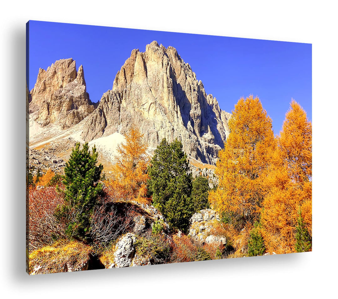 deyoli die atemberaubenden Dolomiten Italiens Format: 80x60 als Leinwandbild, Motiv fertig gerahmt a