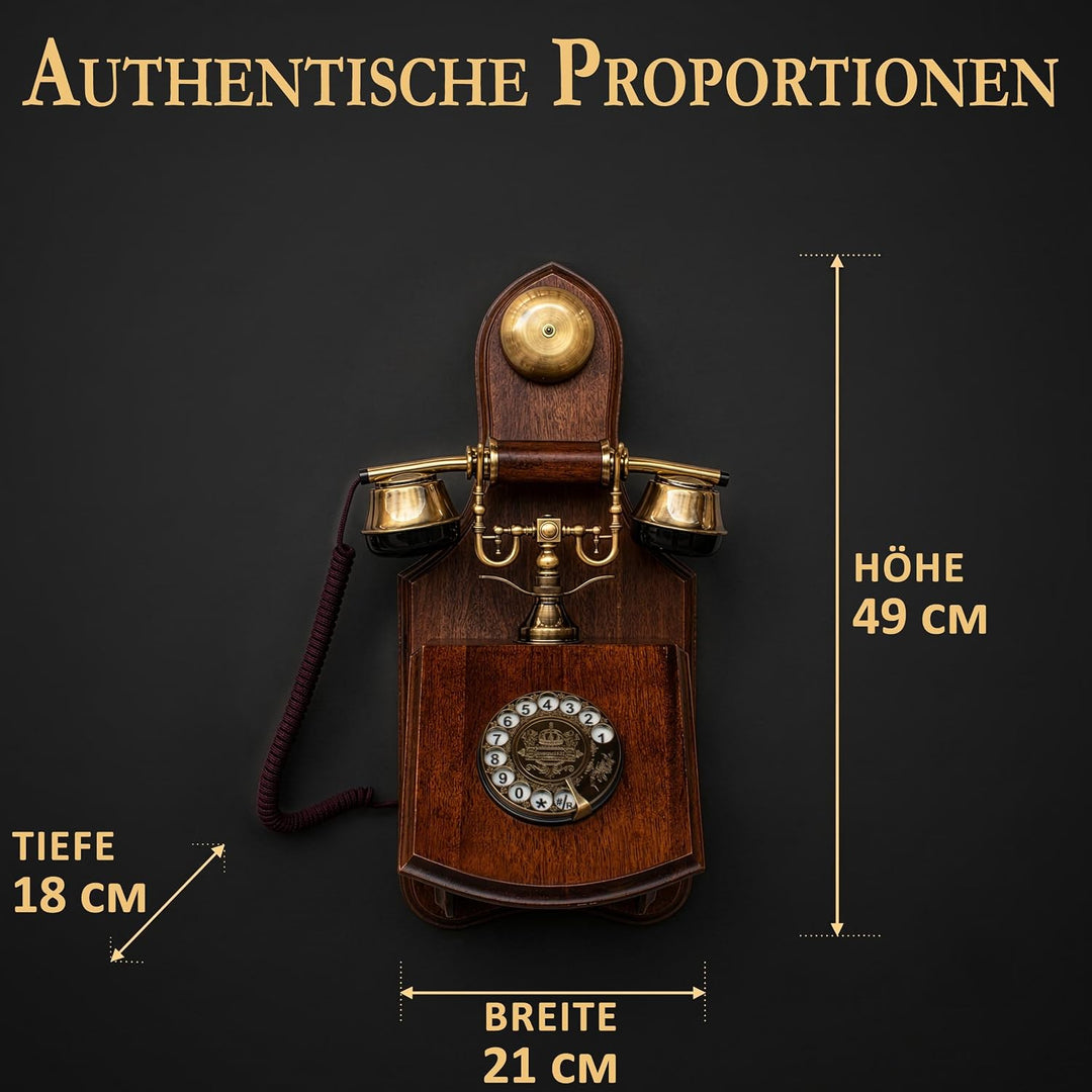 Opis 1921 Cable - Modell D - Wandtelefon Retro/Altes Telefon mit Wählscheibe/Festnetztelefon Retro/A