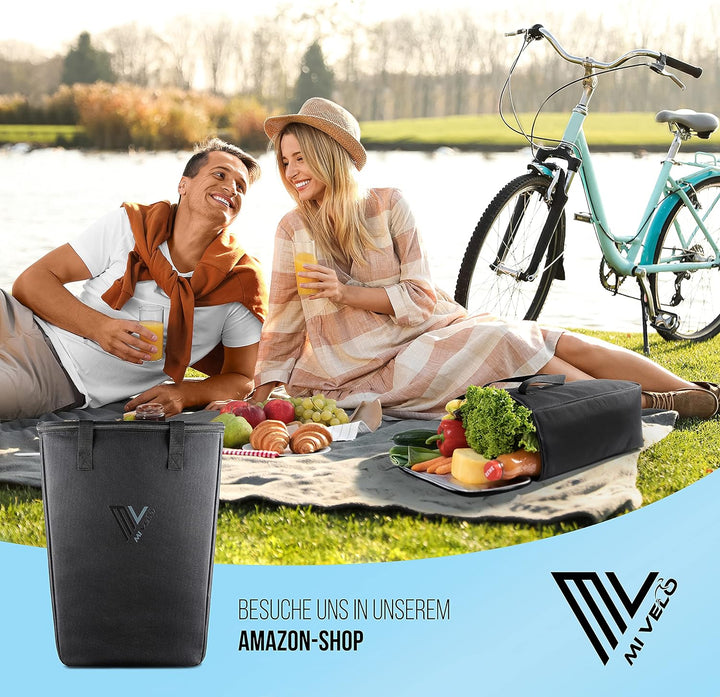 MIVELO - Kühltasche Fahrrad - Einsatz für Fahrradtaschen Gepäckträger - Einkaufstasche faltbar - Pic