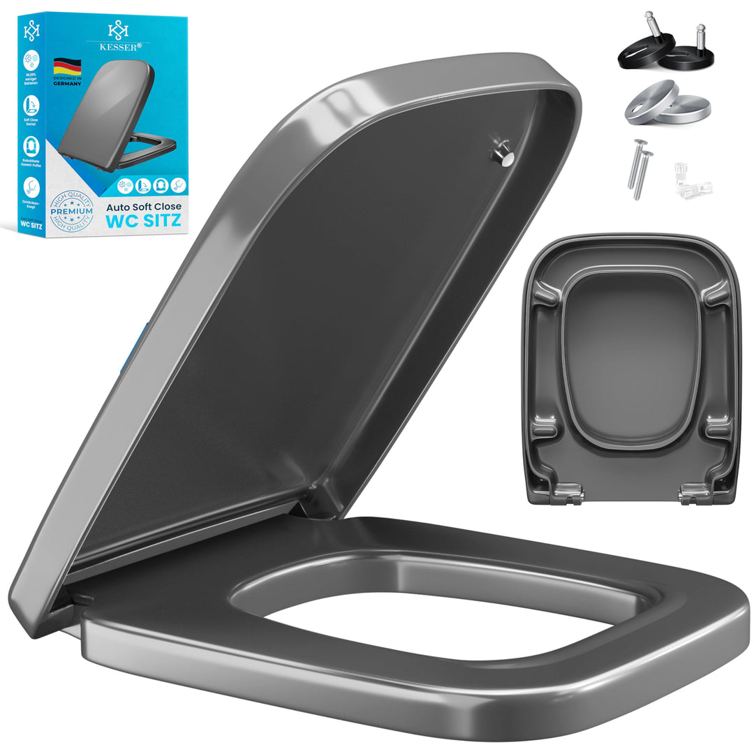 KESSER® WC Sitz mit Absenkautomatik Toilettendeckel Quick-Release-Funktion und Softclose - einfache