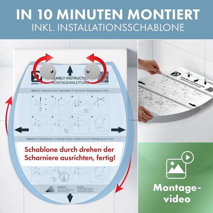 Toilettendeckel - WC Sitz mit Absenkautomatik - antibakterieller Toilettensitz mit Quick-Release Fun