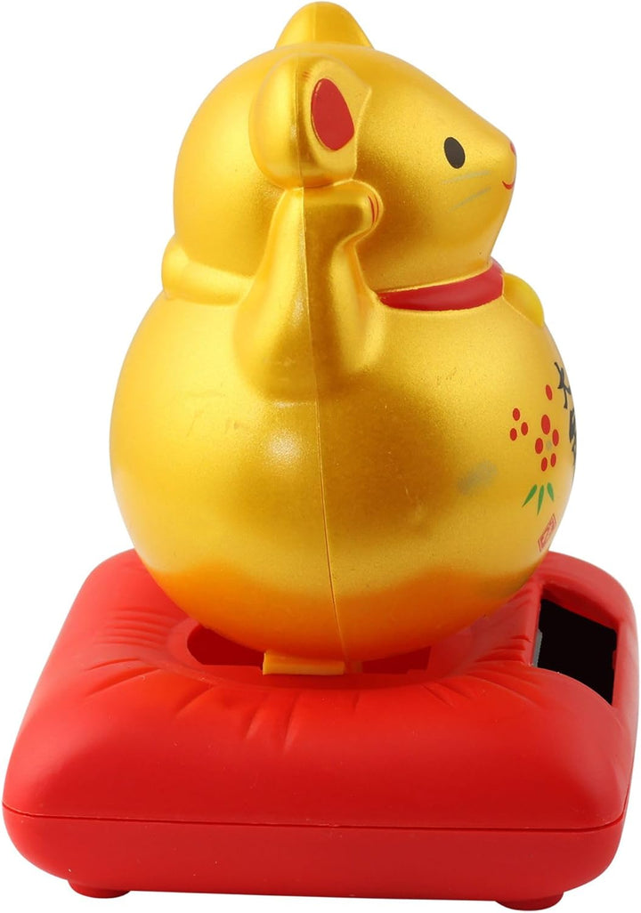 Freak Scene Glückskatze Maus - Maneki-Neko - Winkekatze - Solar - 10,5 cm - Gold