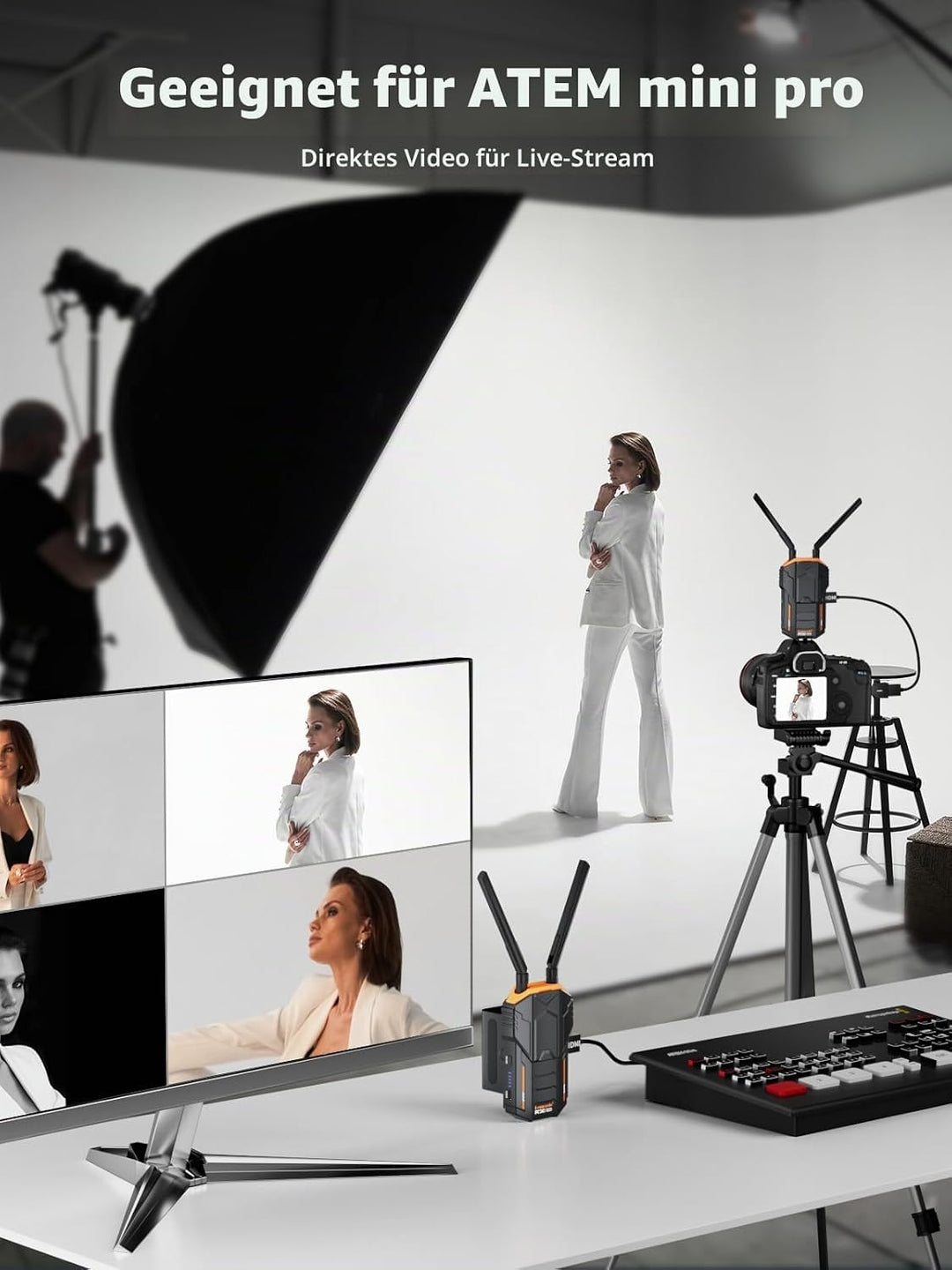 Drahtloses Videoübertragungs Set 200M, Lemorele 5G 1080P HDMI Wireless Video Transmitter and Receive
