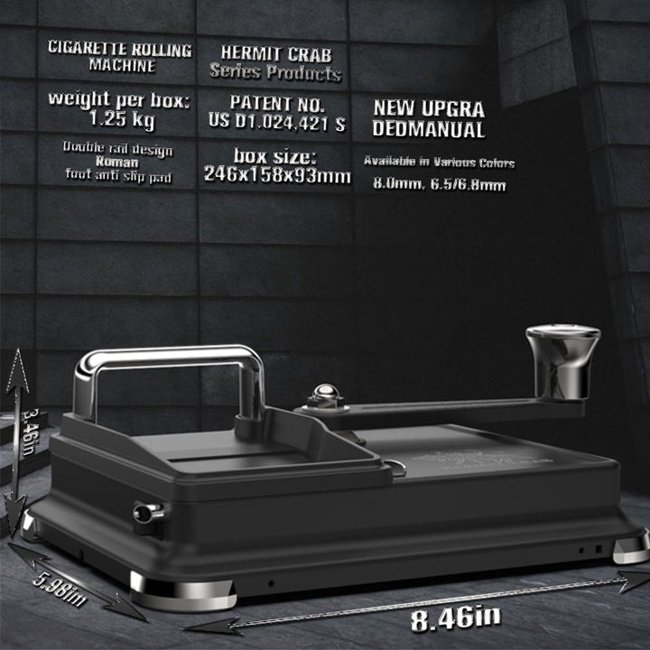 HERMIT CRAB Zigarettenrollmaschine | Zigaretteninjektor | Dual Rail Design Manuelle Rollmaschine | Z