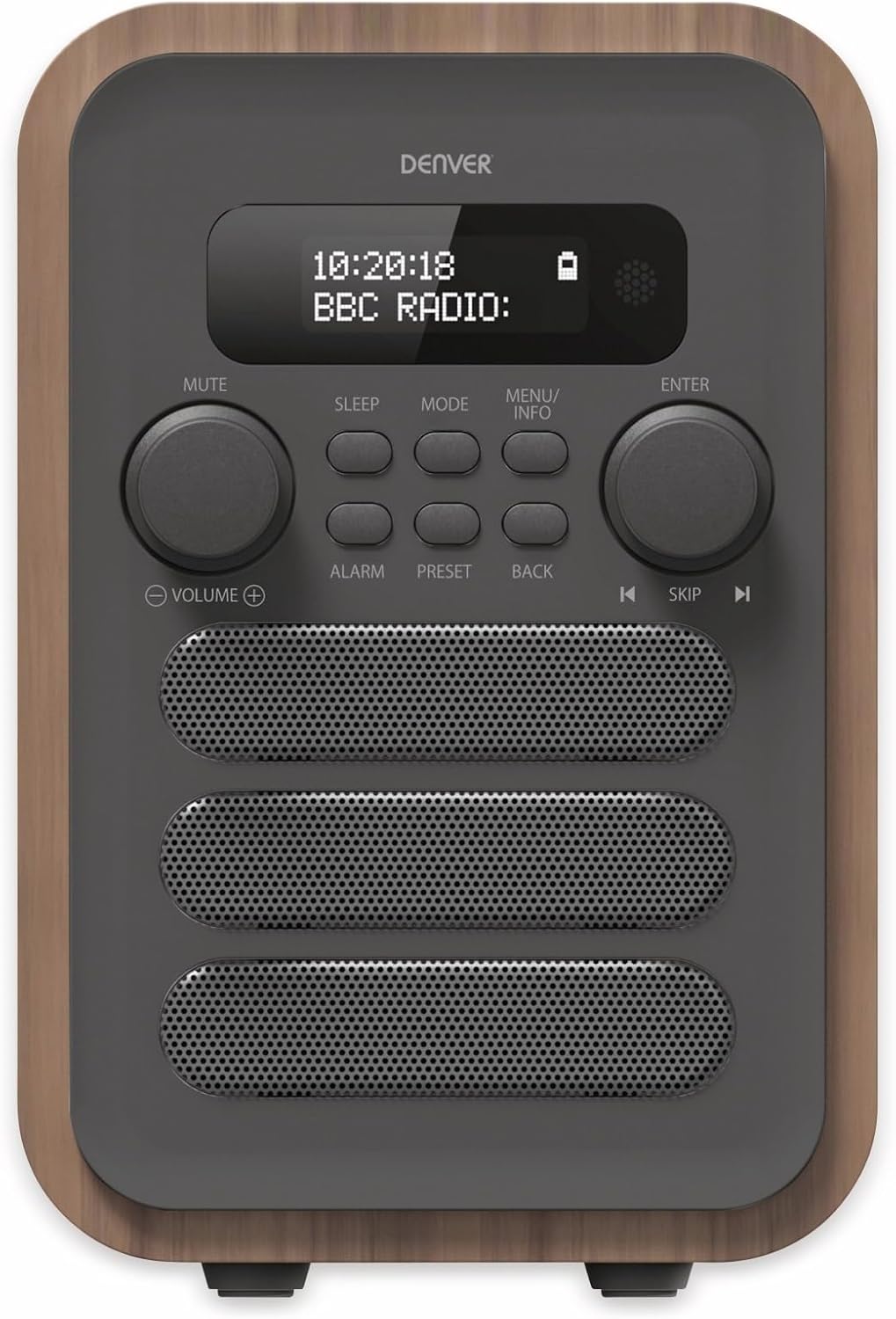 Denver DAB-48 DAB+ Radio mit FM Tuner und Bluetooth, Grau