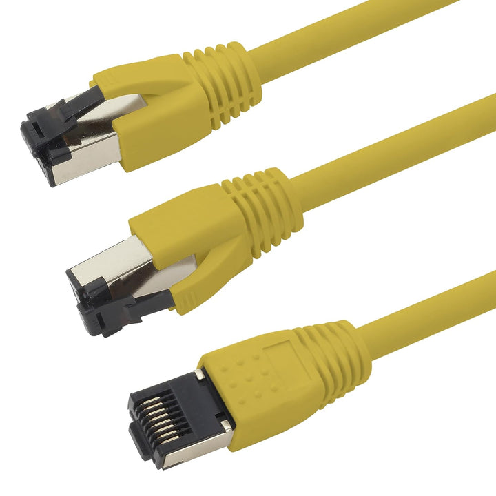 1aTTack.de 10m Cat 8 Netzwerkkabel CAT8 Kabel Gelb - 1 Stück Cat.8 Lan 2000 Mhz 40 Gbit s 40GBase-T