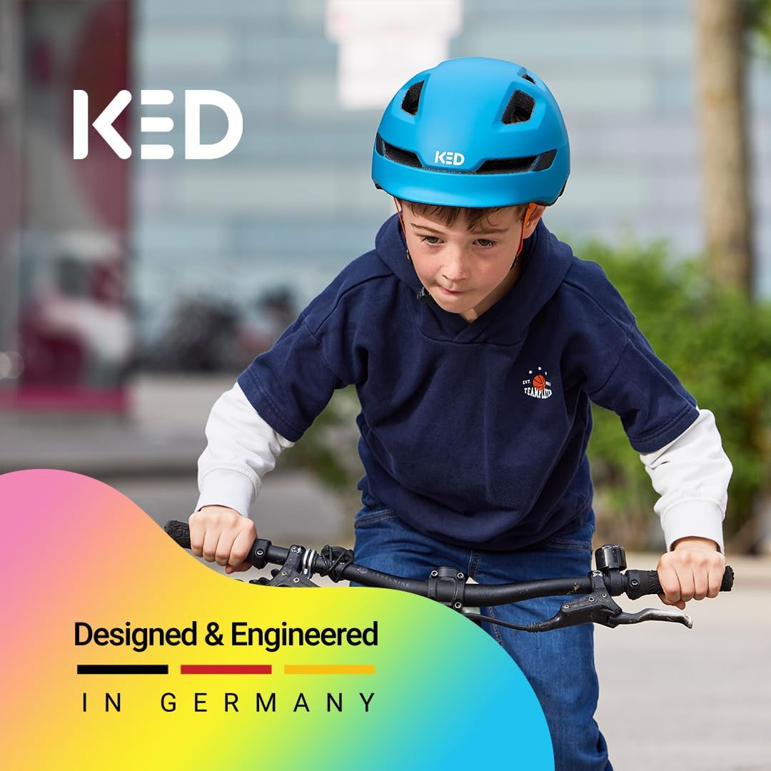 KED Unisex Jugend POP Fahrradhelm 48-52 (S) petrol orange matt, 48-52 (S) petrol orange matt