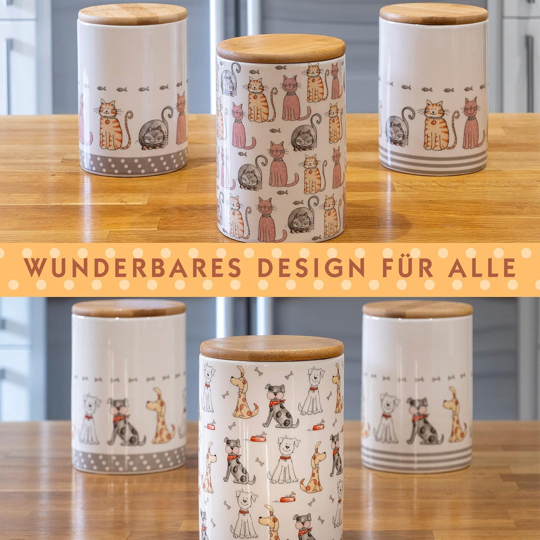 SPOTTED DOG GIFT COMPANY Vorratsdosen Keramik mit Deckel Luftdicht - 3 Vorratsbehälter vielseitig Au