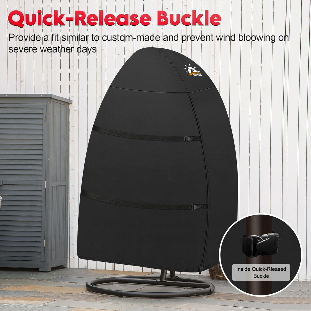Zettum Outdoor Abdeckung Hängesessel 114 x 84 x 173 CM, Hängesessel Schutzhülle 600D Oxford PU-Besch