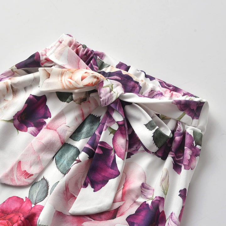 Tinykeke Neugeborenes Baby Mädchen Kleidung Sets Kleinkind Langarm Strampler Rüschen Tops & Blumen B