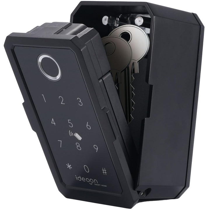 ideoon Smarter Schlüssel-Safe mit Fingerabdruck, PIN, Transponder-Karte, Bluetooth – Eine sichere Ke