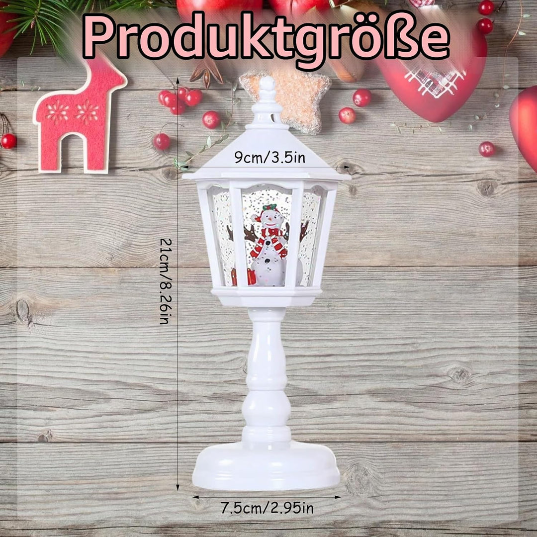 Schneekugel Weihnachten, Spieluhr Weihnachten, Warmweisses LED Licht, Schneekugel mit Musik, Windlic