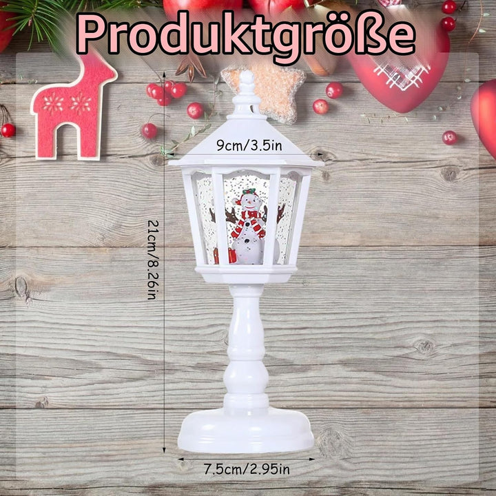 Schneekugel Weihnachten, Spieluhr Weihnachten, Warmweisses LED Licht, Schneekugel mit Musik, Windlic