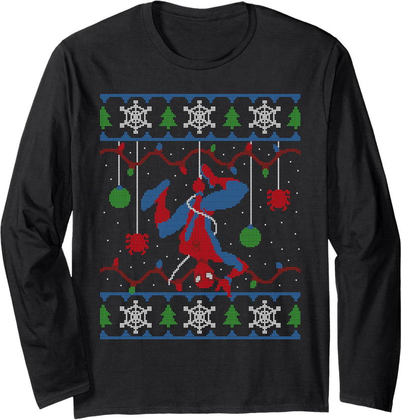 Marvel Spider-Man Upside Down Ugly Christmas Sweater Langarmshirt