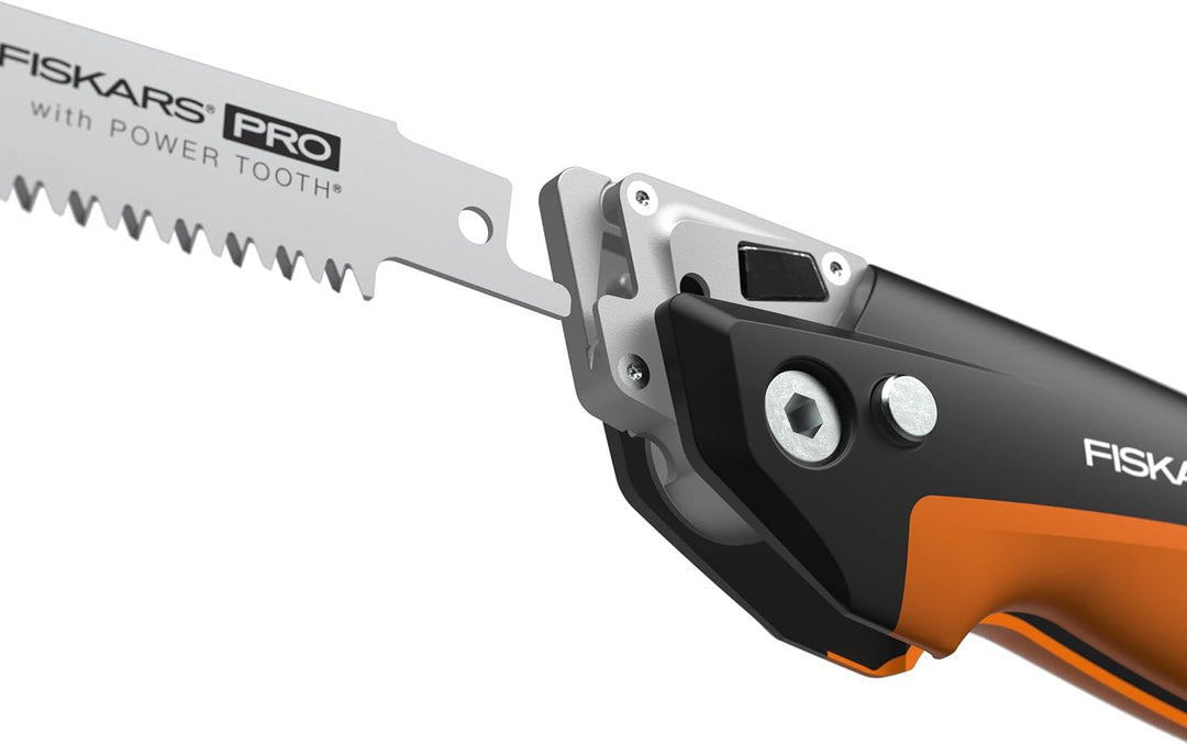 Fiskars Pro Kompakte Klappsäge, Inkl. 2 Sägeblättern, Sägeblattlänge: 15 cm, 13 TPI und 24 TPI, Schw