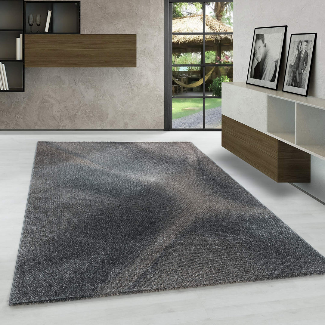 Carpetsale24 Modern Designer Kurzflor Teppich, Abstrakt Meliert Design, Läufer Teppich, Grau - Beige