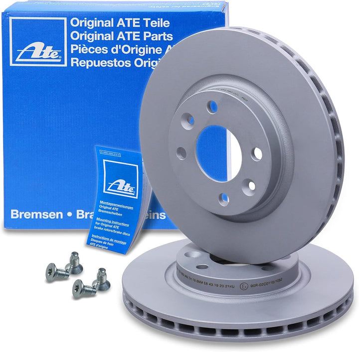 ATE Bremsenset Vorderachse inkl. Bremsscheiben vorne Ø 258 mm belüftet und Bremsbeläge vorne Kompati
