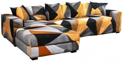 ShowyLive Sofa Überzug Couch Überzug 2er Set für Ecksofa L-Form Sofabezug 3 Sitzer+3 Sitzer, mit 4 S