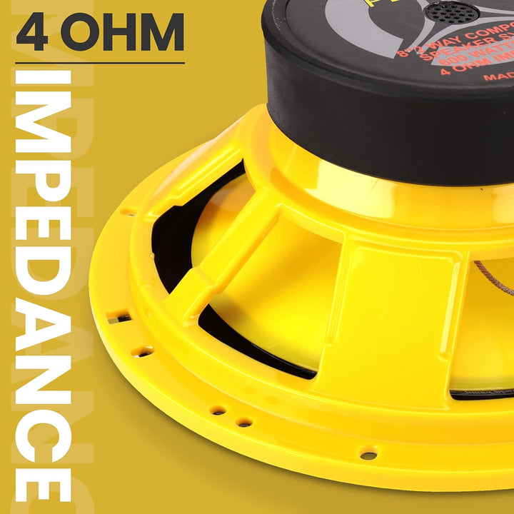 Pyle Auto Lautsprecher 8" Midbass – 600W, 4 Ohm Woofer mit 40oz Magnet, 3.1" Tiefe Klare Klangqualit