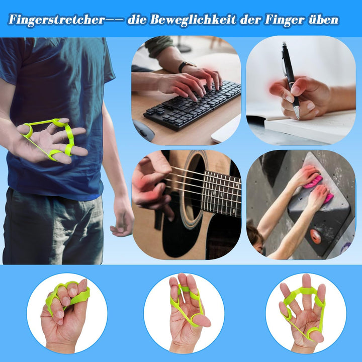 Homkuo Fingertrainer Knetball Handtrainer Set, 10 Stück Fingerexpander Handtraining Ball mit 3 Stärk