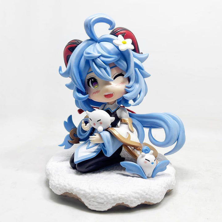 Jilijia Anime Ganyu Actionfigur, niedliche Q-Version, Figur sitzende Position, PVC-Figur, Statue, Sa