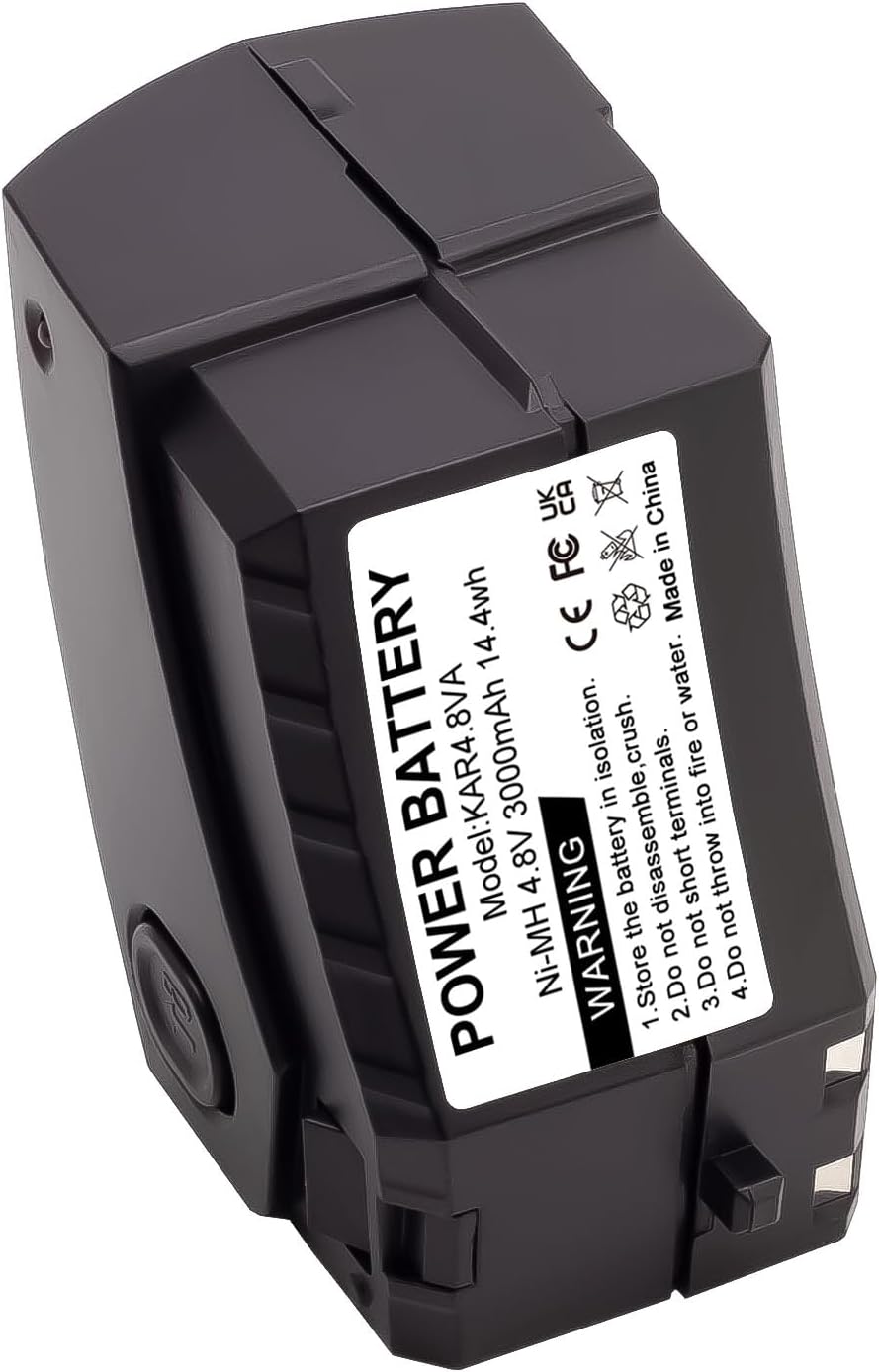 3000mAh 4,8V NI-MH Akku für Kärcher K55, K55 Pet, K55 Plus, K65 Plus, KB5, KC55 Akkubesen - Ersatz f