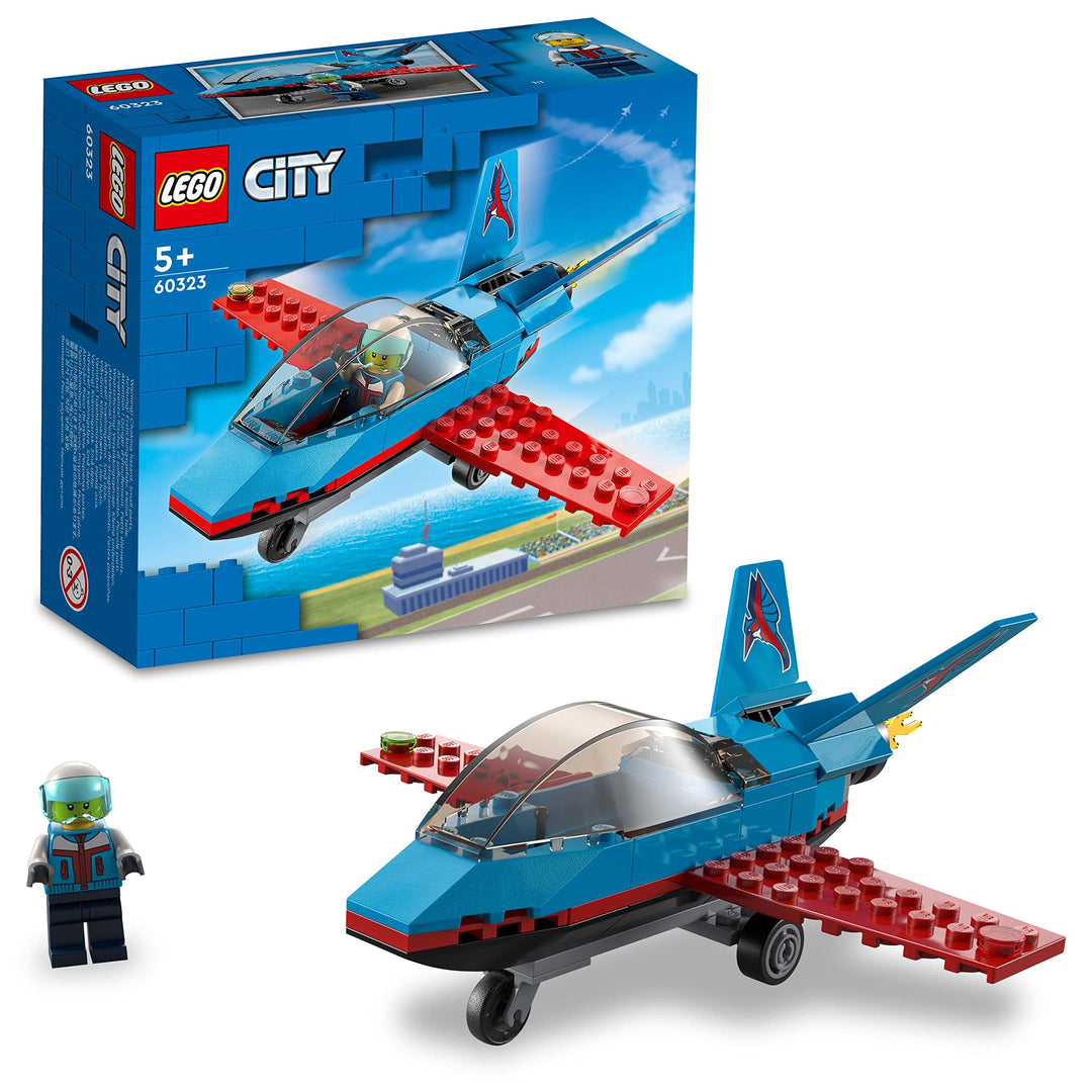 LEGO 60323 City Stuntflugzeug, Kunstflugzeug, Flugzeug Spielzeug mit Piloten-Minifigur, kreatives Ge