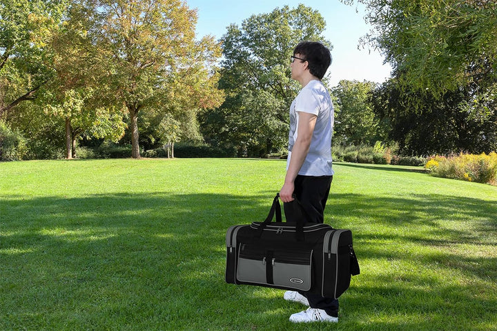 Sporttasche, Reisetasche und Fitnesstasche für Damen und Herren- Tainingstasche, Gym Bag (Grau, L 55