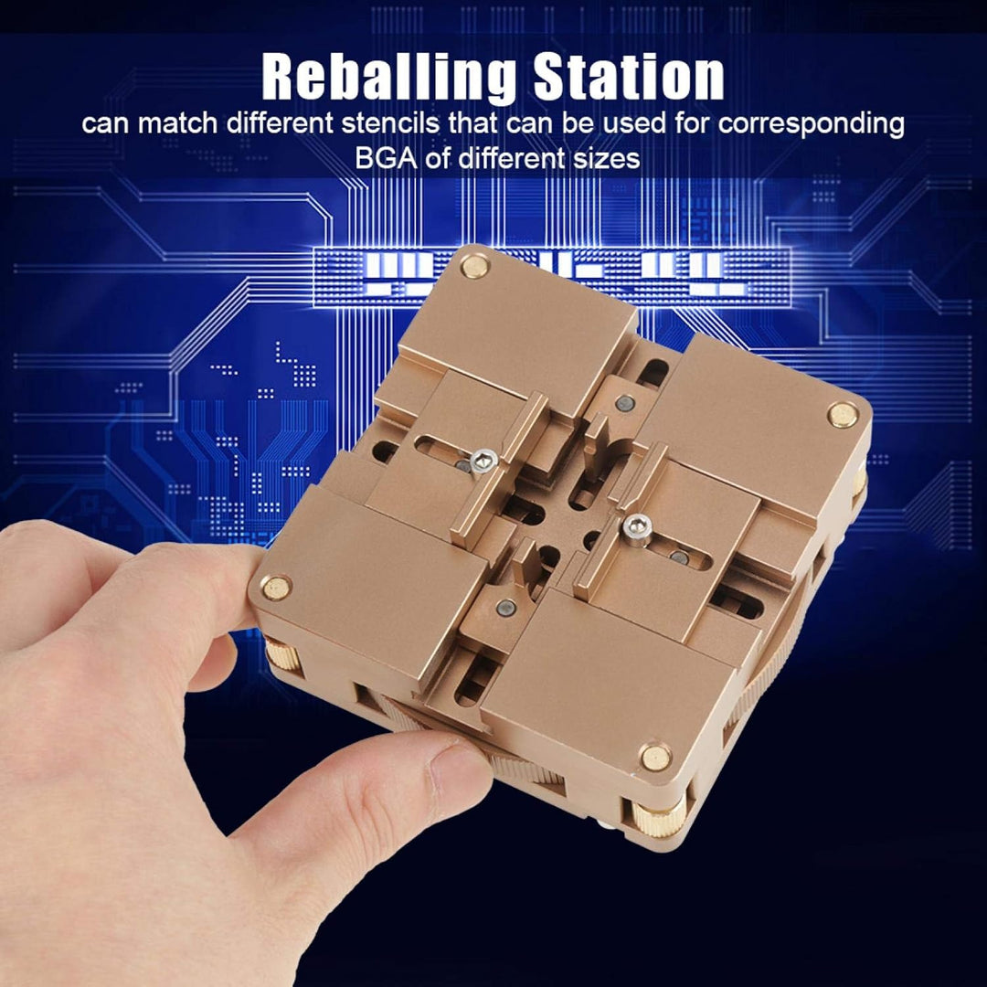Oumefar HT-90X BGA Reballing Station, Stencil Reballing Kits Auto Magnet Stencil Solder Rework Kit L