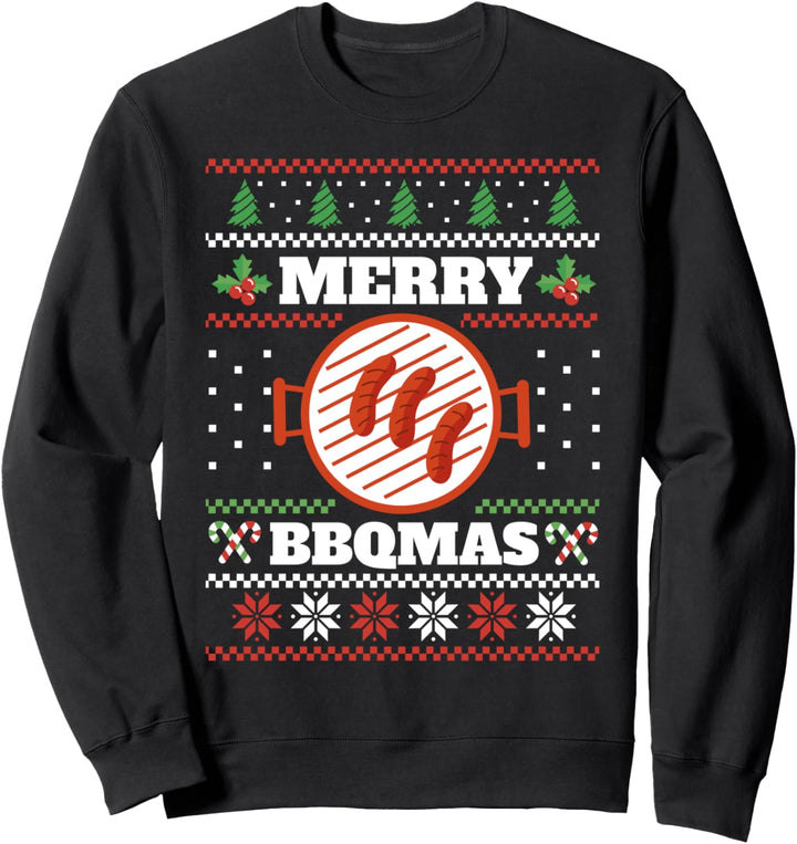 Merry Bbqmas Weihnachtsgrill, Dackel, Grill, Urlaub Sweatshirt