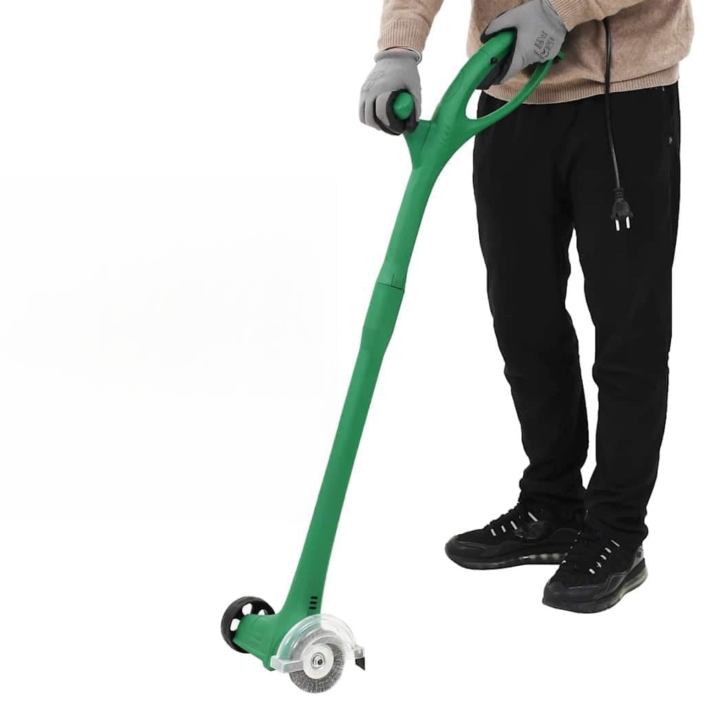 Elektrischer Fugenreiniger 140 W Grün mit 10 cm Bürstendurchmesser, Nylonbürste und Metallbürste, 12