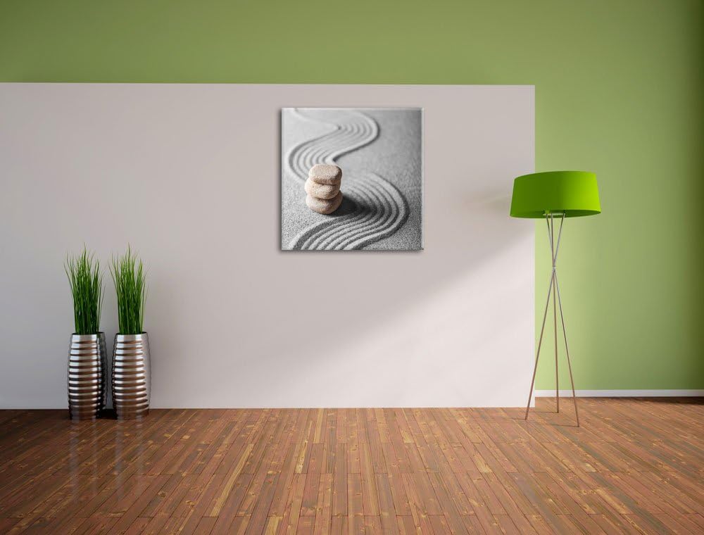 Pixxprint Wellenmuster im Sand als Leinwandbild Quadratisch/Grösse: 70x70 / Wandbild/Kunstdruck/fert