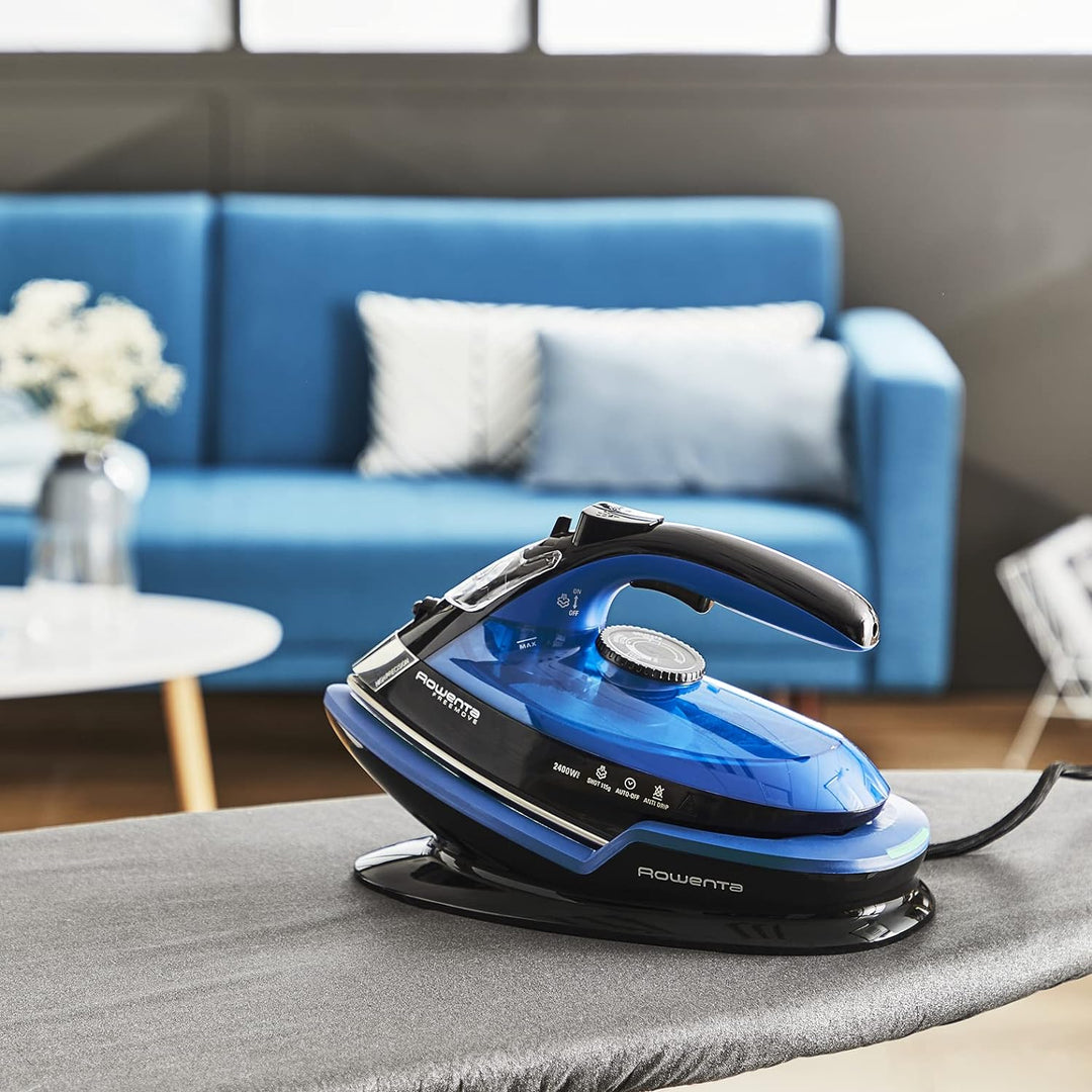Rowenta Freemove DE5010 Dampfbügeleisen | Schwarzes & Blaues Modell | 2400W | Kabellose Technologie