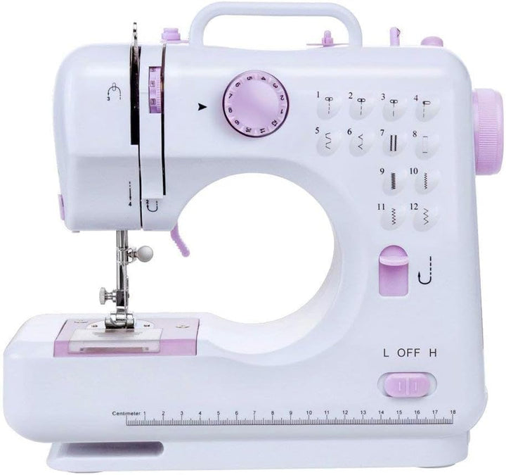 Mini Nähmaschine für Anfänger 12 Stiche Haushalt Doppelfaden Multifunktionsnähmaschine für Kinder EU