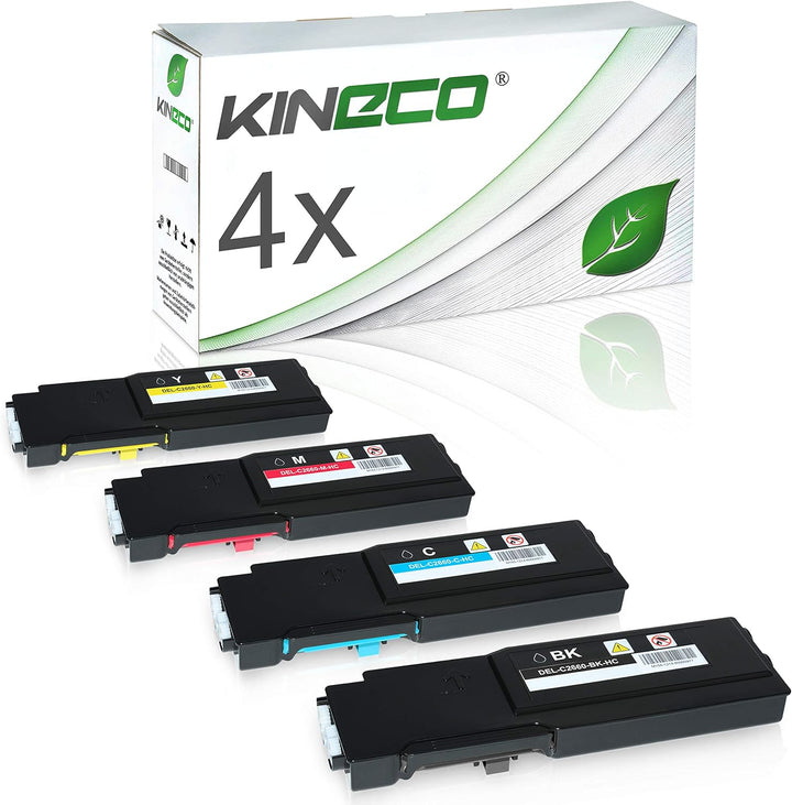 Kineco 4 Toner kompatibel für Dell C2660DN, C2665DNF , C2600 Series - 593BBBM - Schwarz 3.000 Seiten