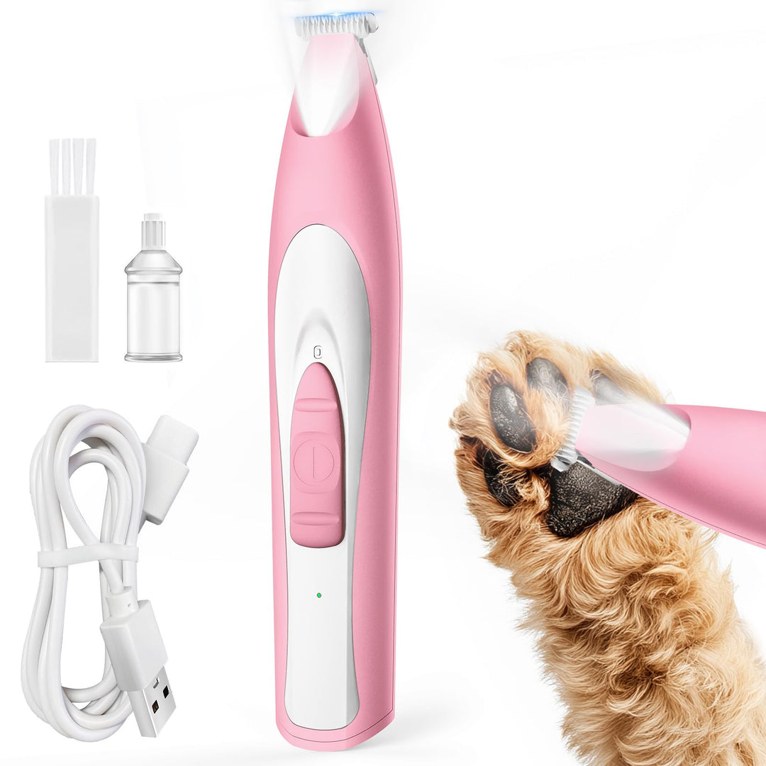 oneisall Pfotentrimmer für Hunde mit LED-Licht, Leiser Hundepfoten Trimmer Paw Trim Pro dr Pfoten, W