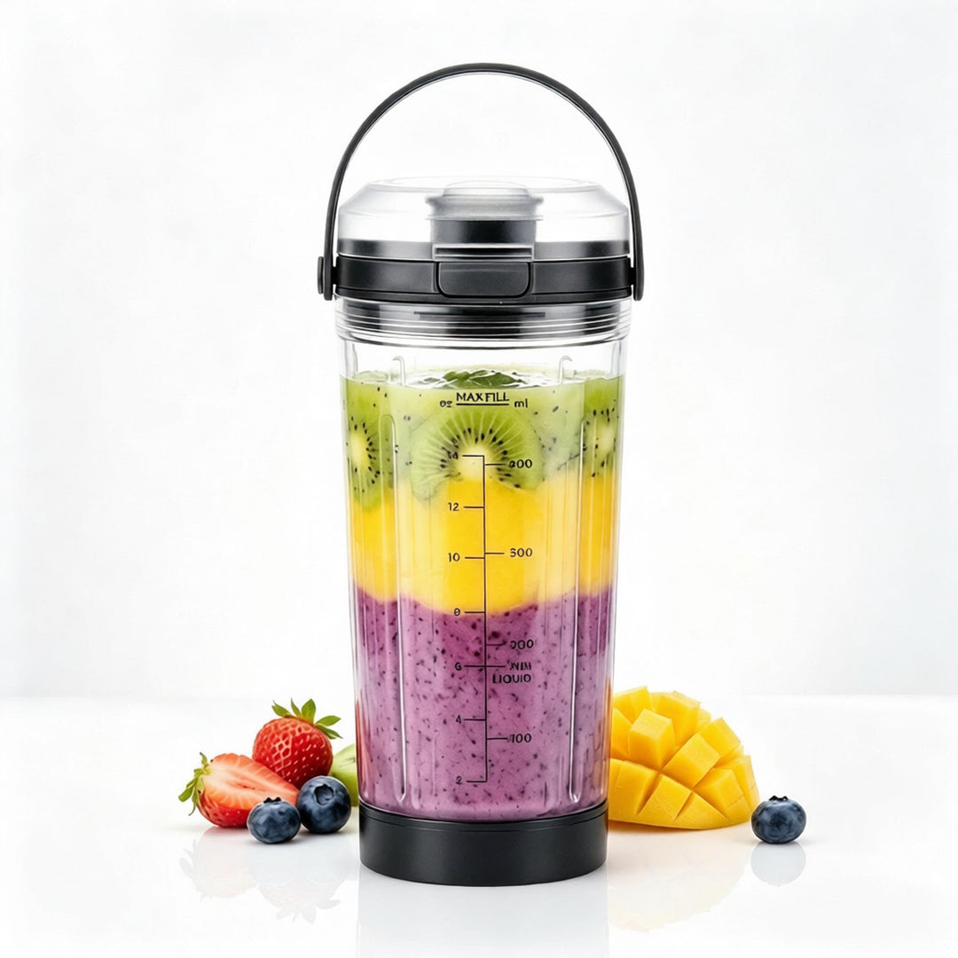 530ml Ersatzbecher kompatibel mit Ninja Mixer Tragbarer Mixer, Mixgefäss mit auslaufsicherem Deckel