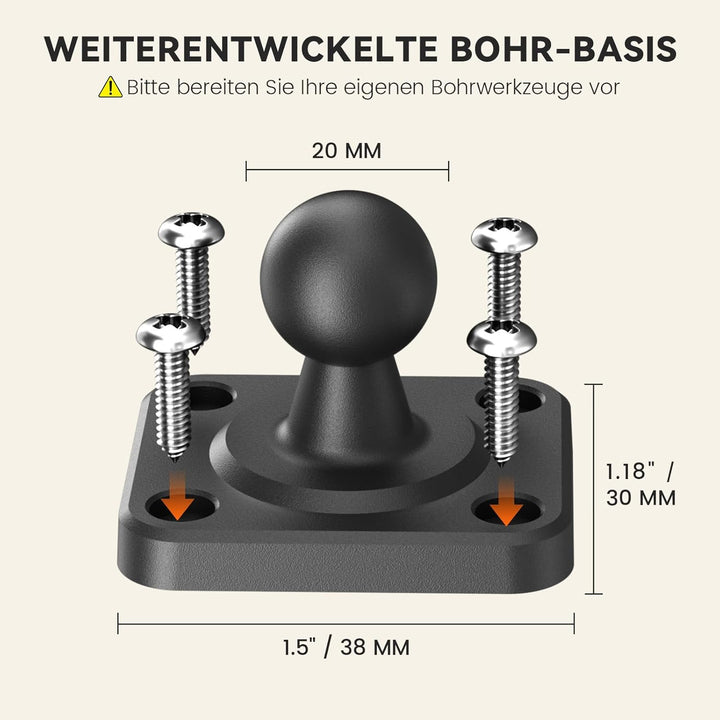 OHLPRO Tablet Halterung Auto mit Hochleistungs Bohrerbasis, LKW Tablet Halterung 360° Drehbare Klemm