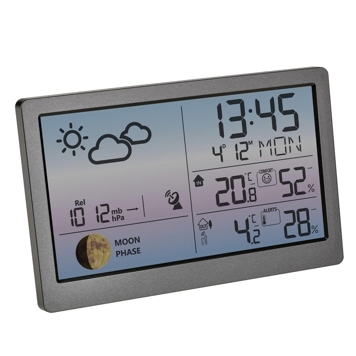 TFA-Dostmann Funk-Wetterstation LUNA SKY TFA 35.1169.10 Wettervorhersage mit Symbolen und Wettertend
