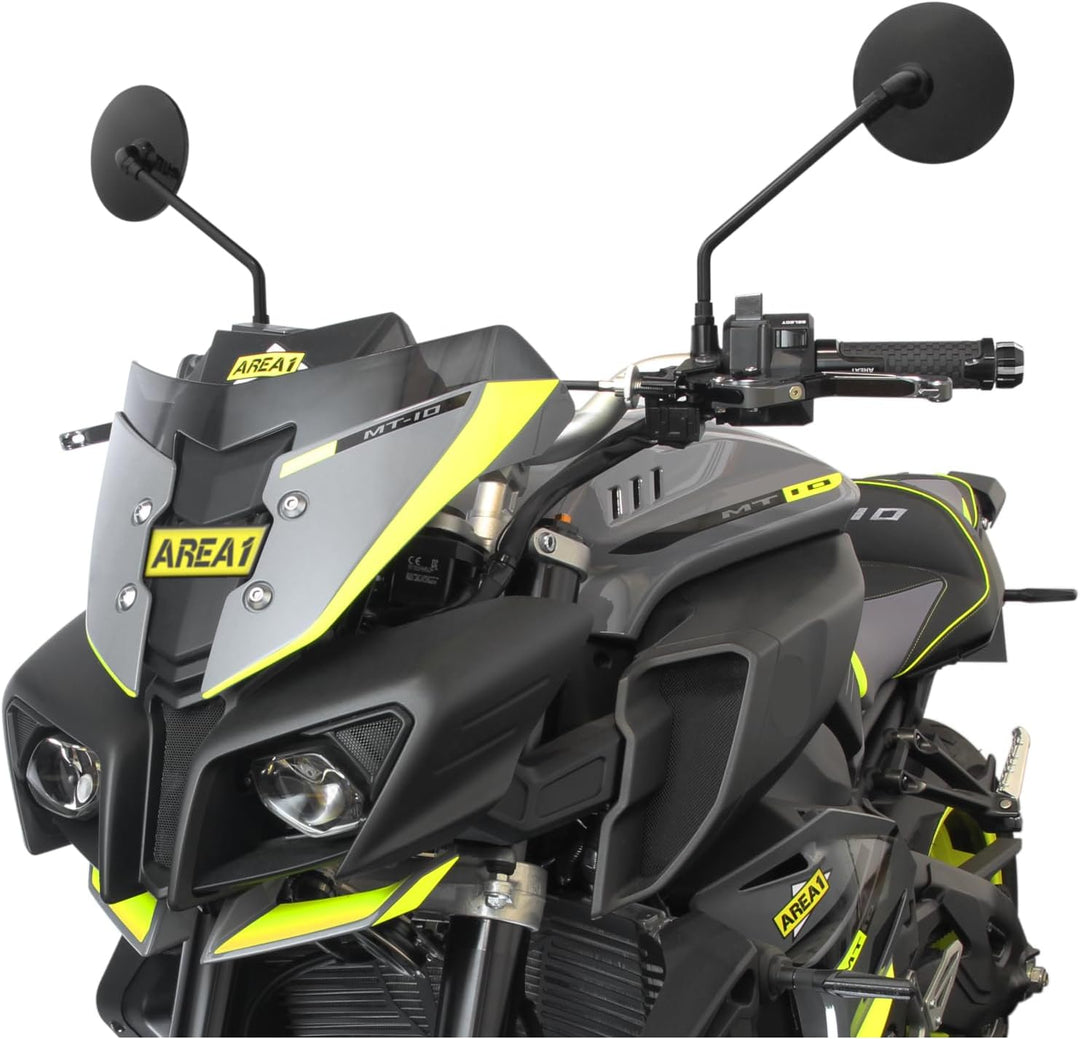 Area1 Universal Motorrad Rückspiegel Paar e-geprüft 2xM10 Rechtsgewinde + 5Adapter, Spiegel kompatib