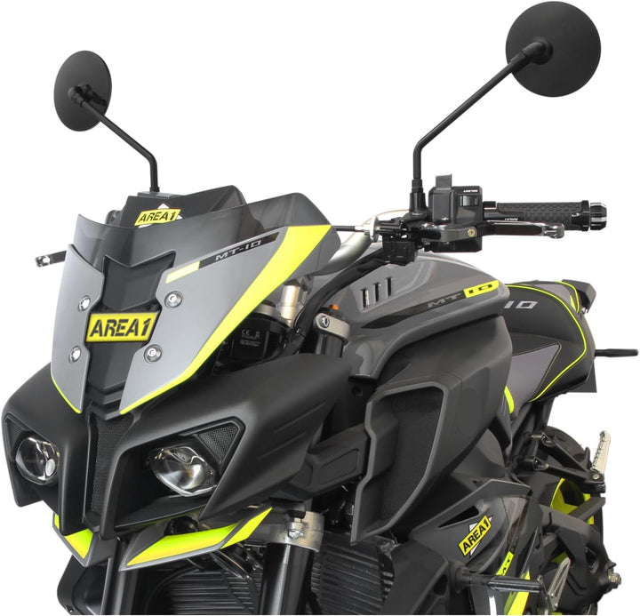 Area1 Universal Motorrad Rückspiegel Paar e-geprüft 2xM10 Rechtsgewinde + 5Adapter, Spiegel kompatib