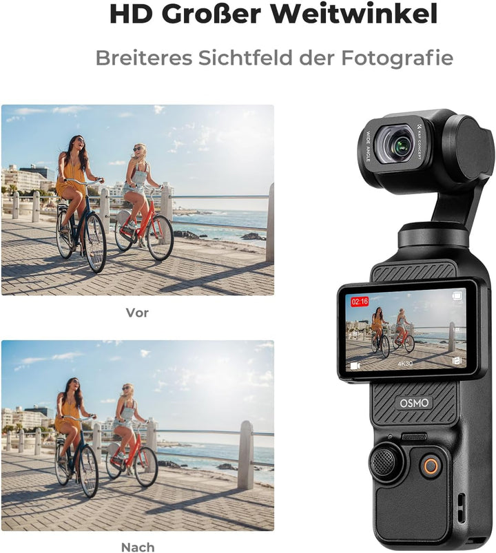 K&F Concept magnetisches Weitwinkelobjektivfilter kompatibel mit DJI Osmo Pocket 3, Osmo Pocket 3 Zu