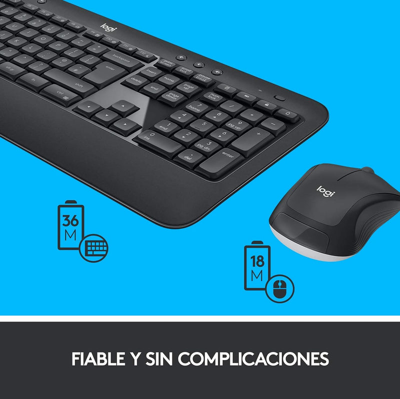 Logitech MK540 Advanced Kabellose Tastatur und Maus Combo für Windows, Spanisches QWERTY-Layout - Sc