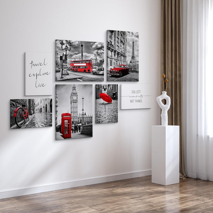 Muralo - Wandbilder Set - Leinwand Bilder Set Aufhängefertig - Bilder für Wohnzimmer Schlafzimmer -