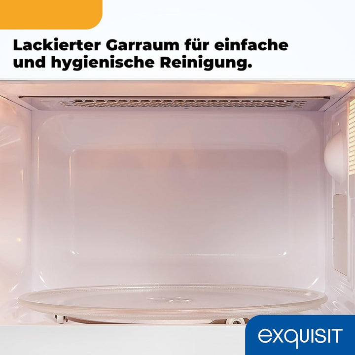 Exquisit Retro Mikrowelle RMW720-3GDIG creme | 20 Liter | 1000 Watt Grill | Digitale Anzeige | Creme