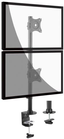 HALTERUNGSPROFI Dual 2 Fach Vertikal Tischhalterung für LED LCD Monitore bis 27 Zoll VESA 75x75 100x