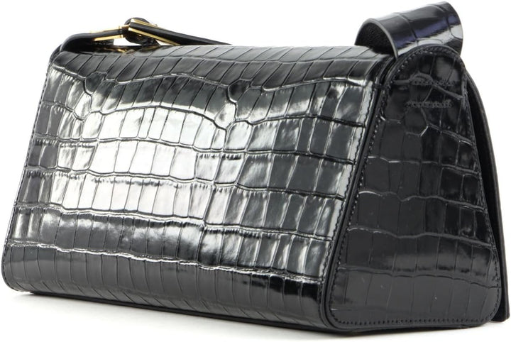 Coccinelle Josephine Croco Shoulder Bag Noir