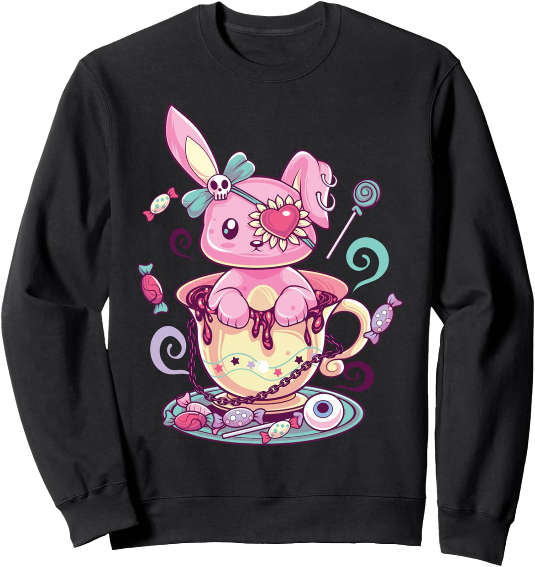 Kawaii Pastel Goth Cute Creepy Rabbit Menhera Occult Bunny Sweatshirt