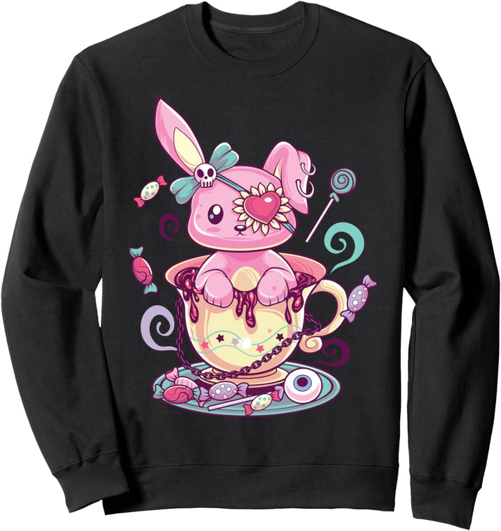 Kawaii Pastel Goth Cute Creepy Rabbit Menhera Occult Bunny Sweatshirt